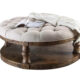 Mika Rustic Antique Oak Coffee Table w/ Cushion Top