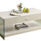 Raya Contemporary White Tempered Glass Coffee Table