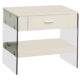 Raya Contemporary White Tempered Glass End Table