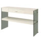 Raya Contemporary White Tempered Glass Sofa Table