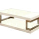 Meda Contemporary White & Chrome Metal Coffee Table