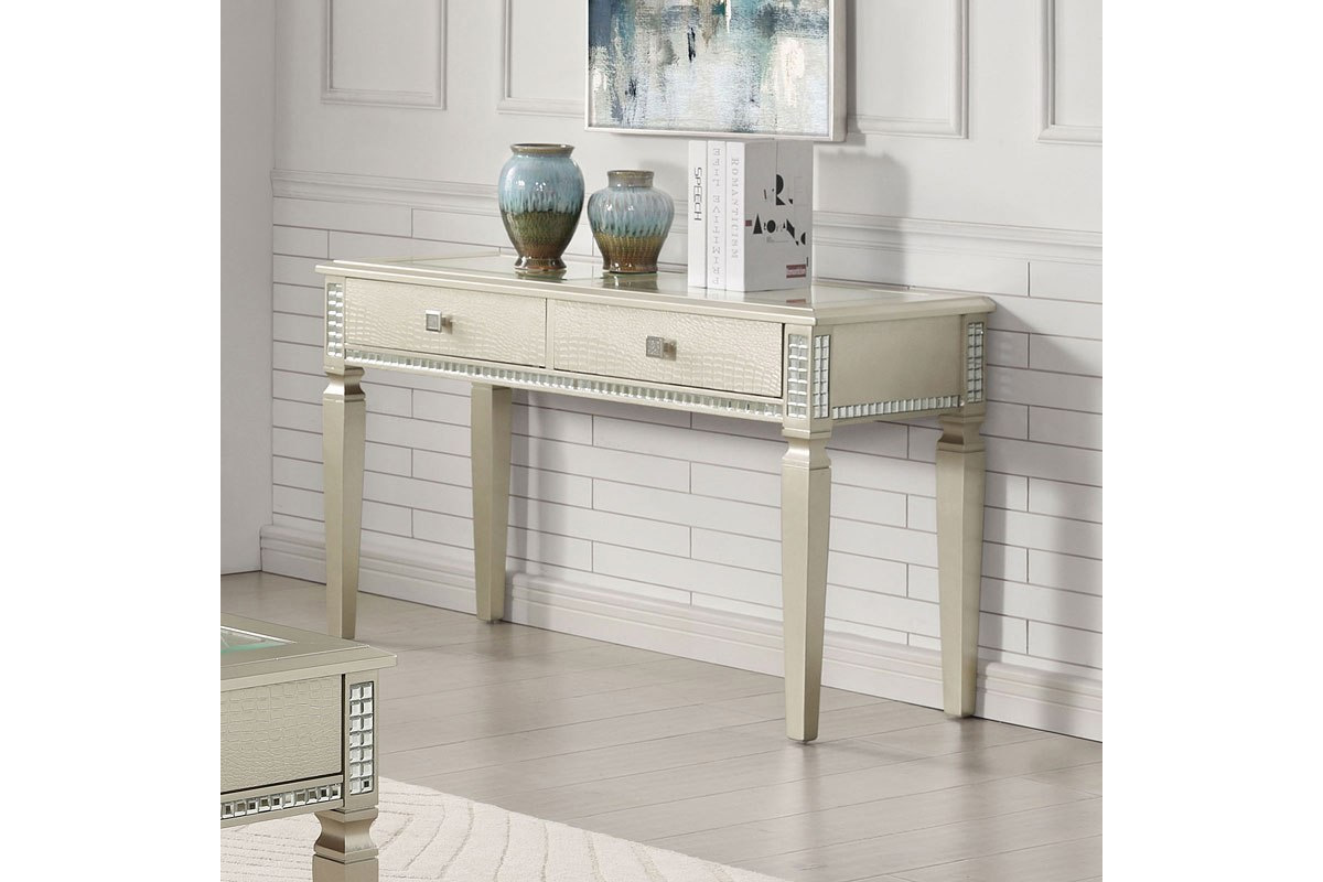 Adina Transitional Silver Sofa Table