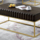 Augsburg Contemporary Walnut & Gold Coffee Table