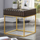 Augsburg Contemporary Walnut & Gold End Table