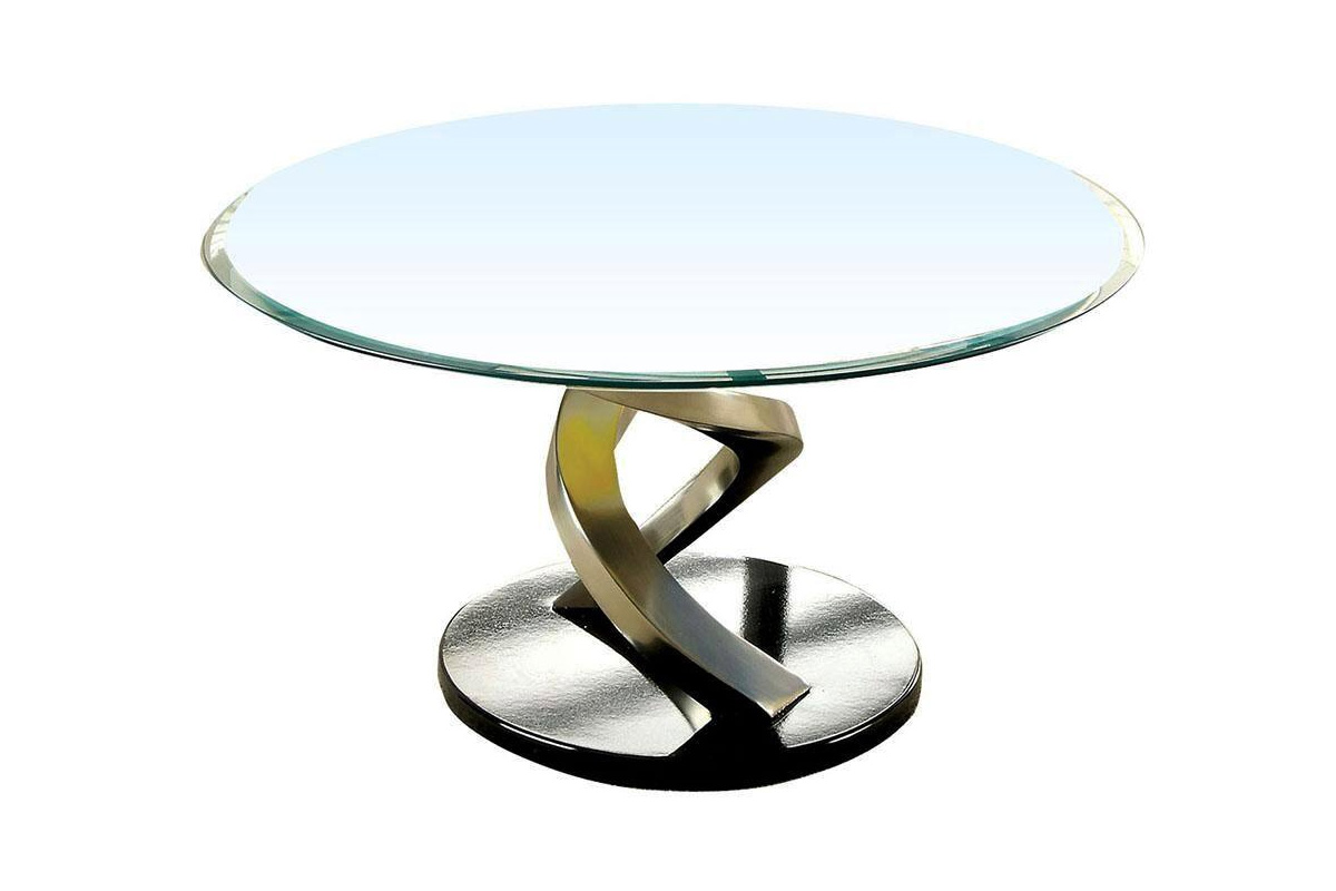Nova Contemporary Satin Plated Tempered Glass Coffee Table