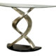 Nova Contemporary Satin Plated Tempered Glass Sofa Table
