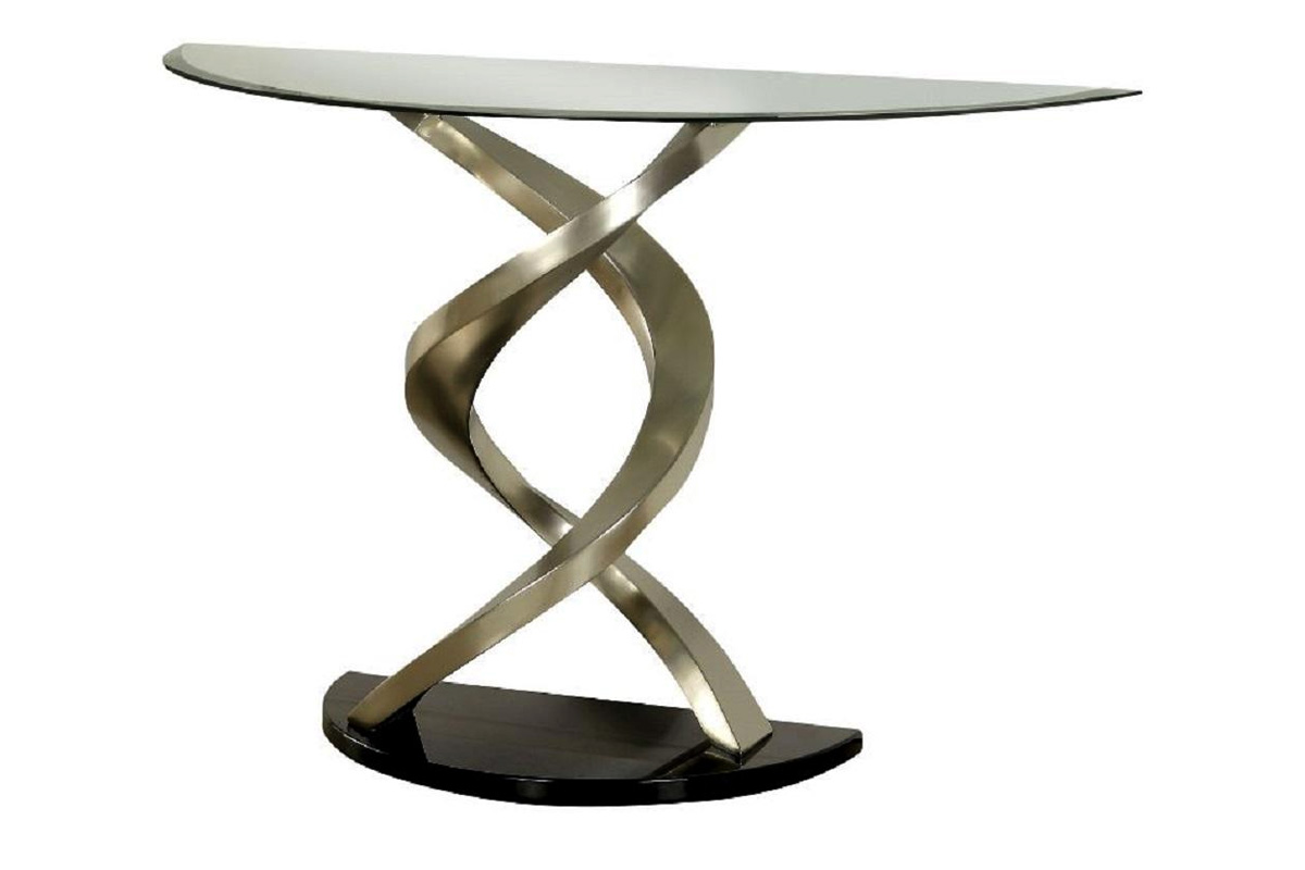 Nova Contemporary Satin Plated Tempered Glass Sofa Table