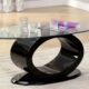 Lodia Contemporary Black Tempered Glass Top Coffee Table