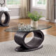 Lodia Contemporary Grey Tempered Glass Top Coffee Table