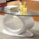 Lodia Contemporary White Tempered Glass Top Coffee Table