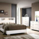 Carlie Contemporary White Solid Wood California King Bed