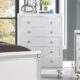 Calandria Contemporary White Solid Wood Chest