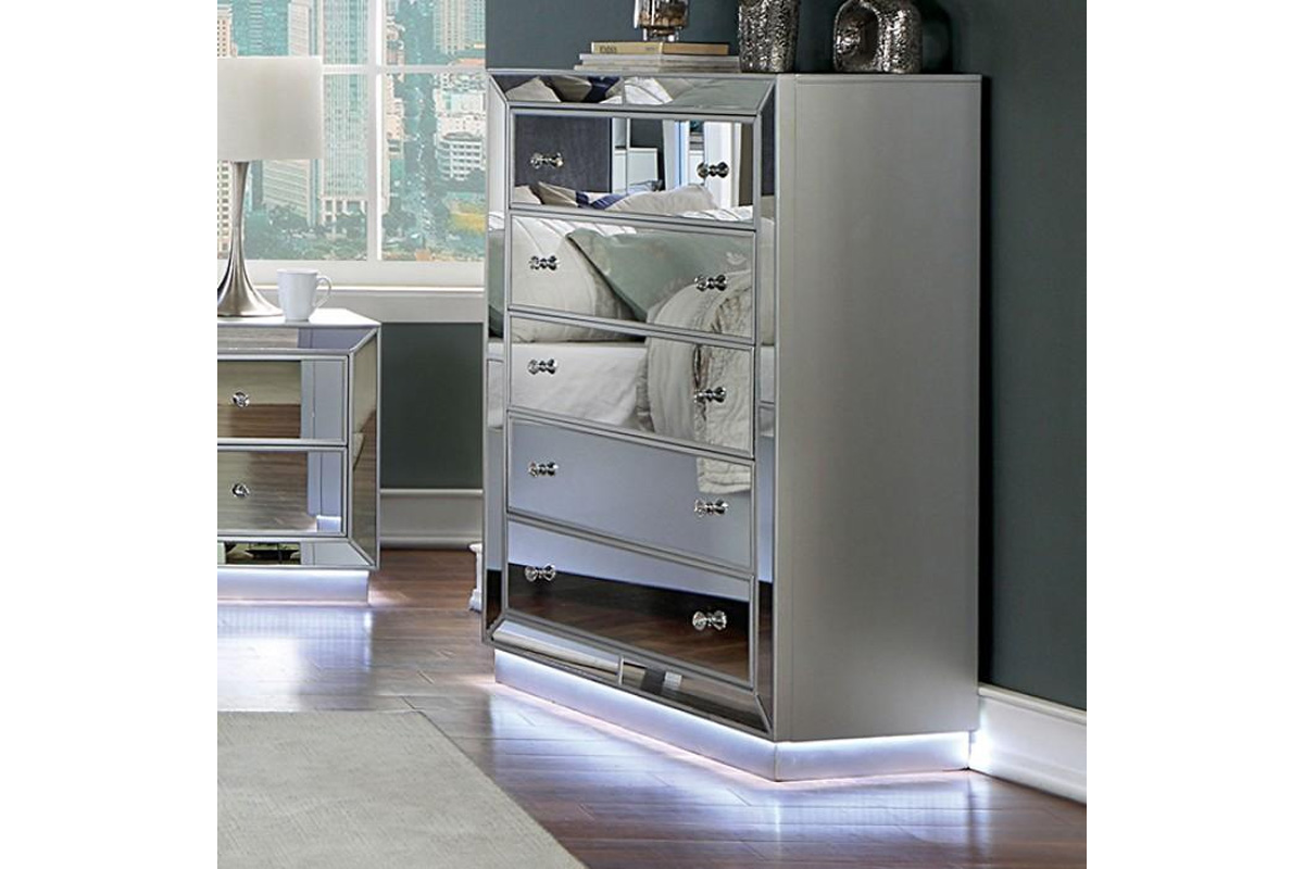 Belladonna Glam Silver Solid Wood  Chest