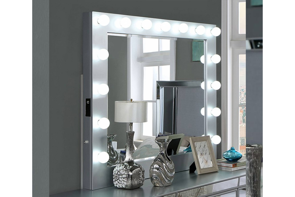 Belladonna Glam Silver Solid Wood Mirror