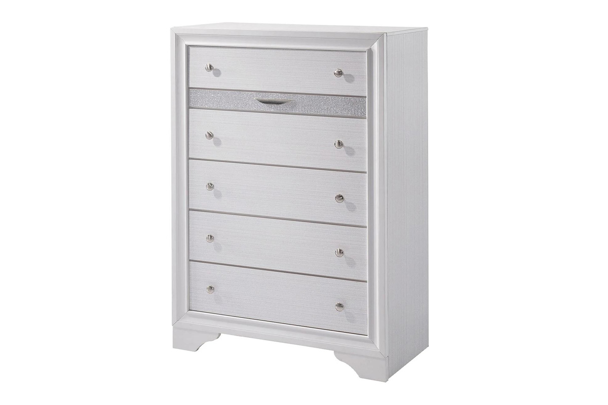 Chrissy Contemporary White Solid Wood Chest