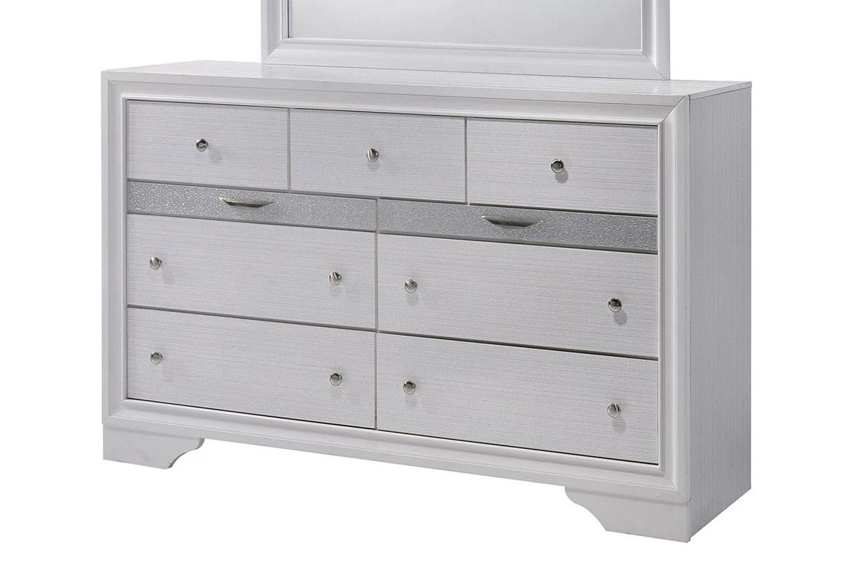 Chrissy Contemporary White Solid Wood Dresser