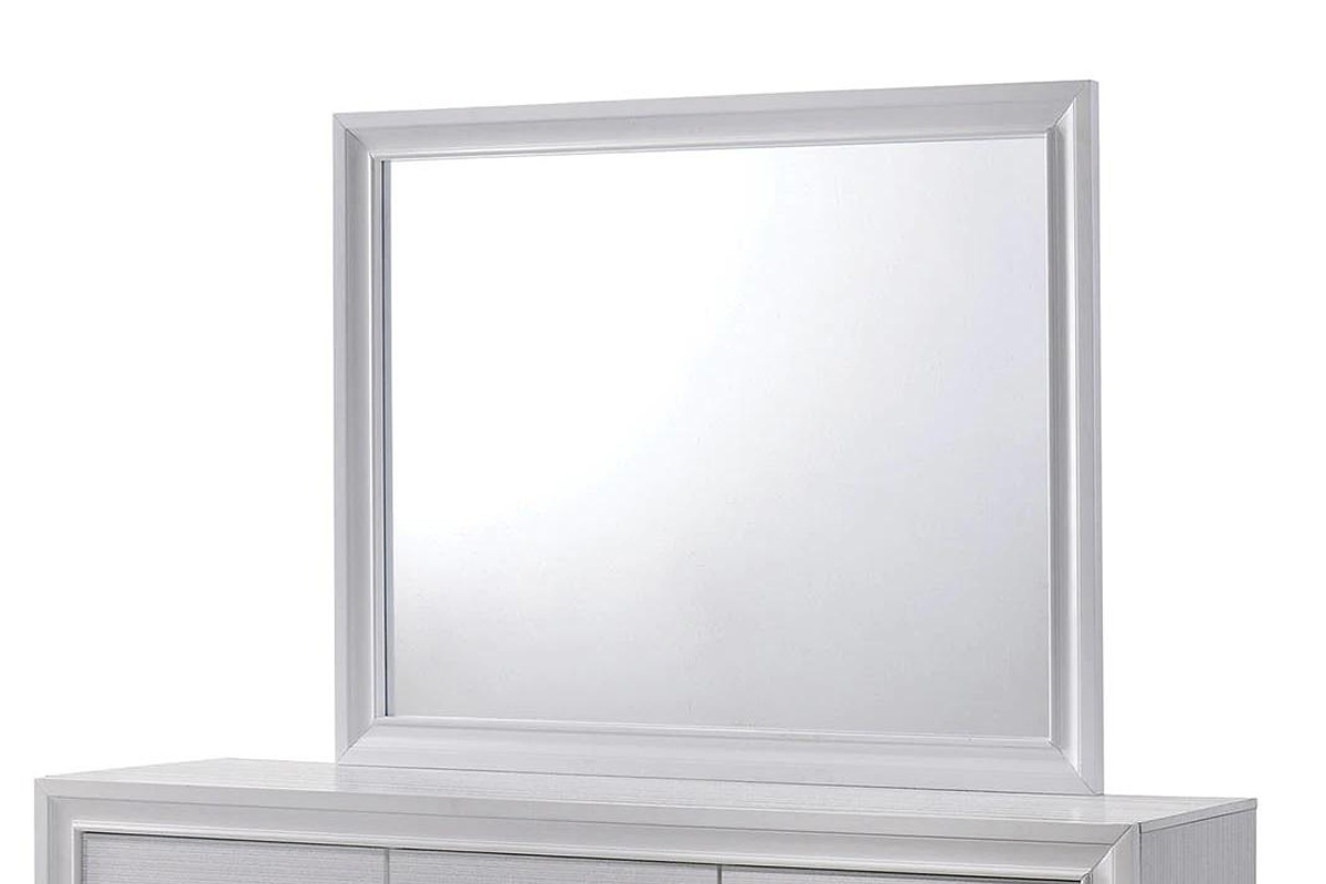 Chrissy Contemporary White Solid Wood Mirror