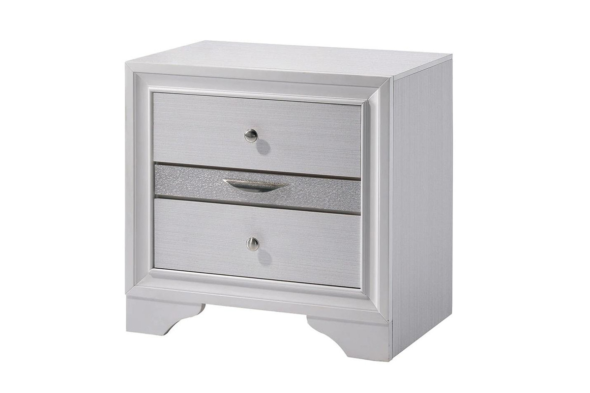 Chrissy Contemporary White Solid Wood Nightstand