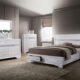 Chrissy Contemporary White Solid Wood Eastern King Bed
