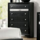 Chrissy Contemporary Black Solid Wood Chest