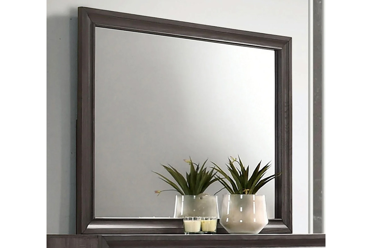 Chrissy Contemporary Grey Solid Wood Mirror