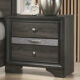 Chrissy Contemporary Grey Solid Wood Nightstand
