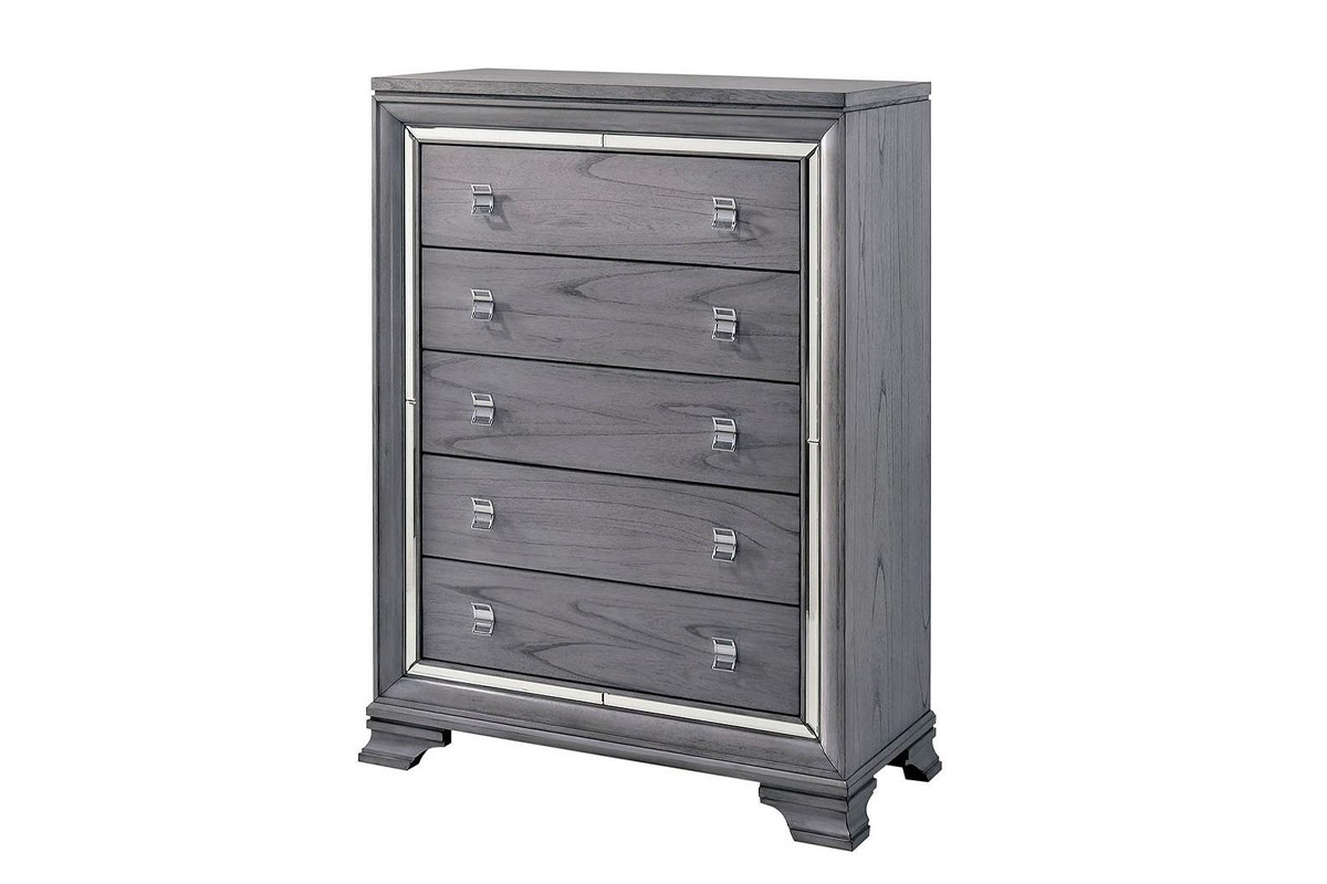 Alanis Contemporary Light Grey Solid Wood Chest