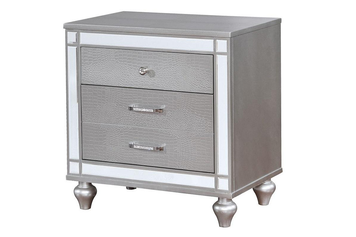Brachium Silver Solid Wood Nightstand
