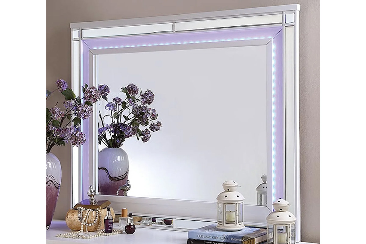 Brachium White Solid Wood Mirror