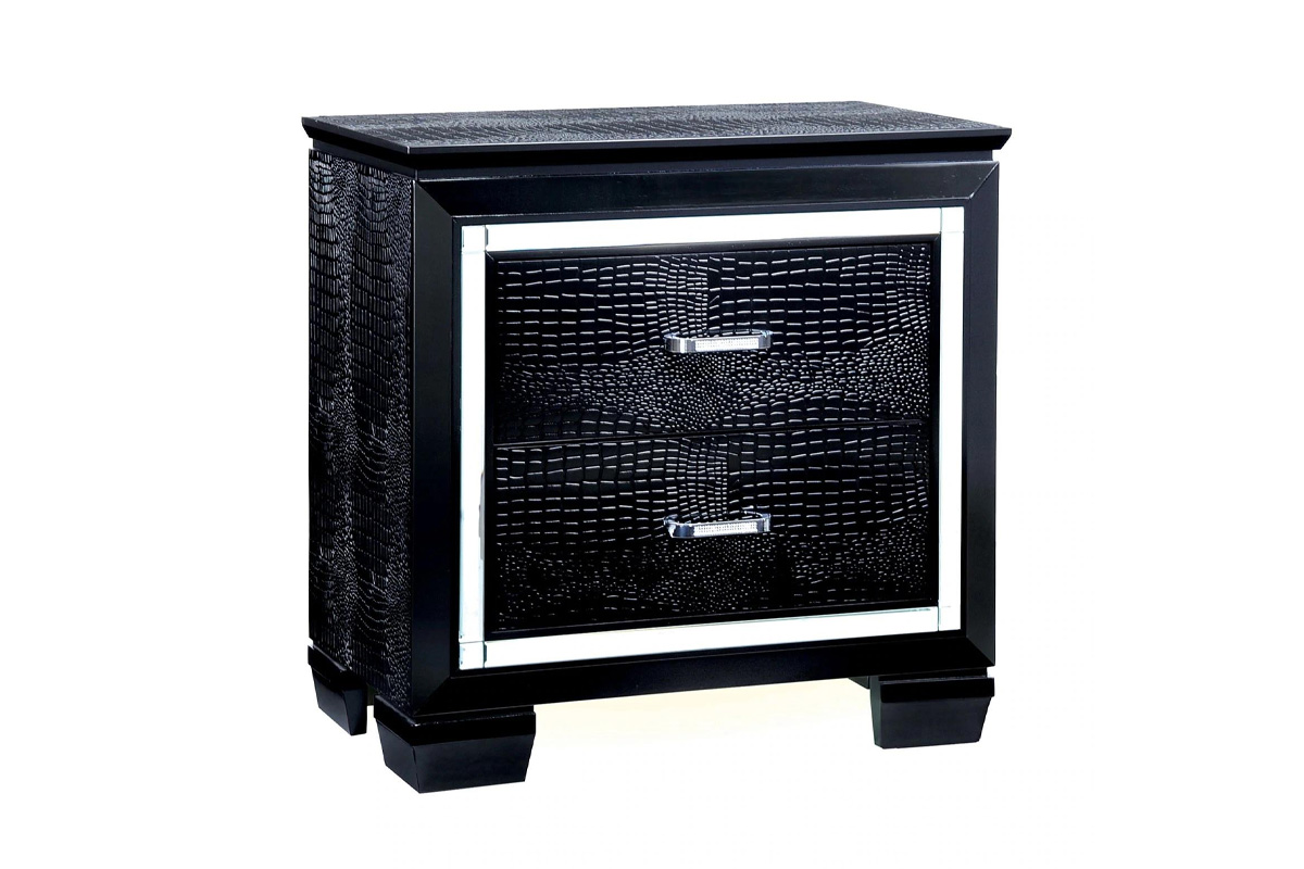 Bellanova Contemporary Black Solid Wood Nightstand