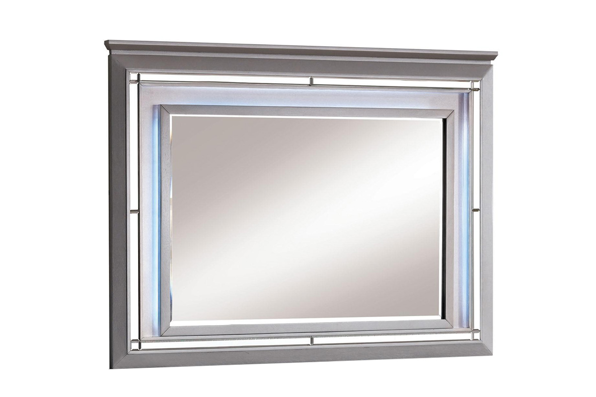 Bellanova Contemporary Silver Solid Wood Mirror