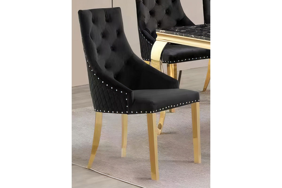 Black Velvet Side Chair D1006-CS