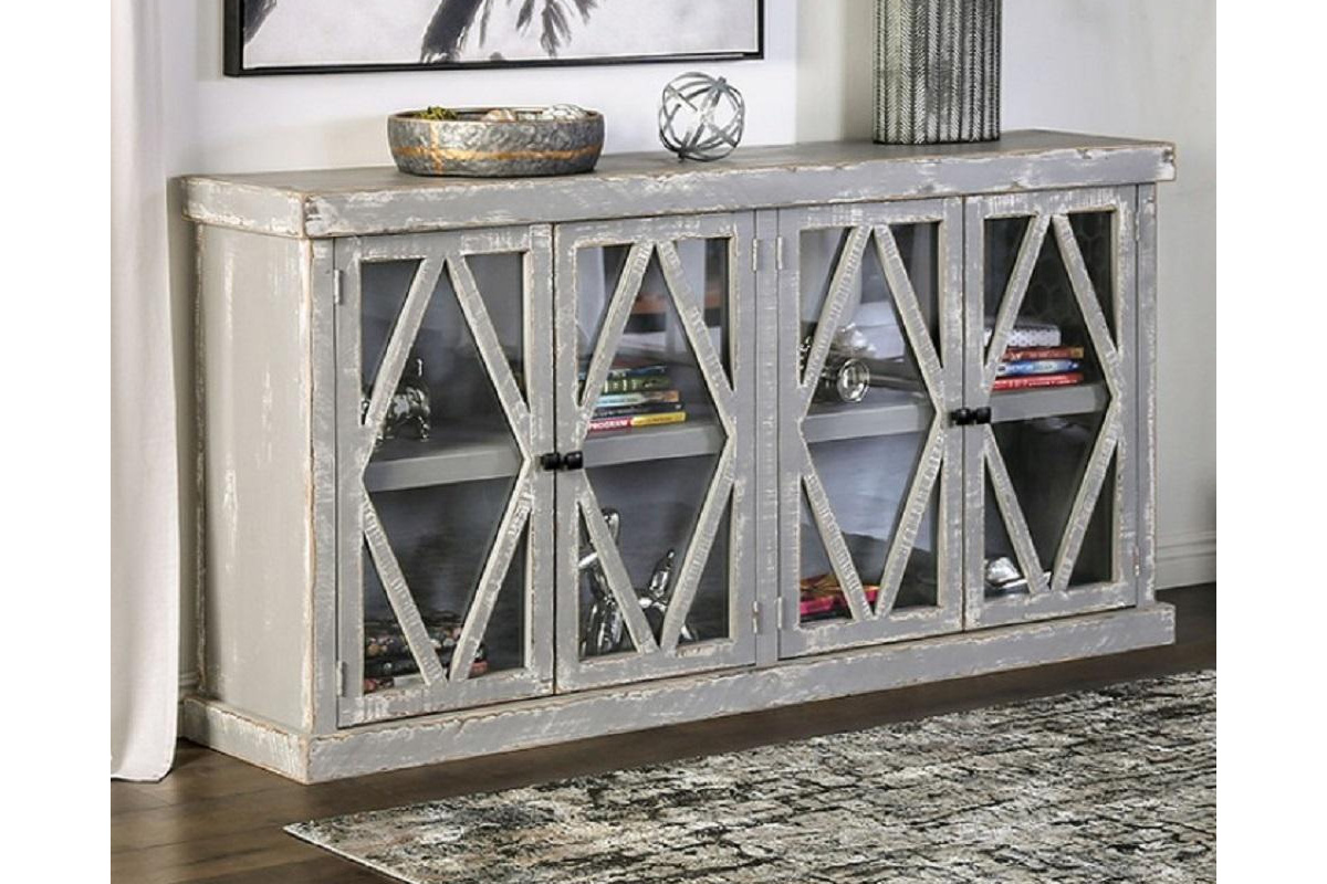 Melia Rustic Weathered Grey Solid Wood Brazilian Pine Cabinet