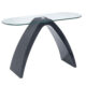 Nahara Contemporary Grey Tempered Glass Top Sofa Table