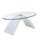 Nahara Contemporary White Tempered Glass Top Coffee Table