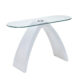 Nahara Contemporary White Tempered Glass Top Sofa Table