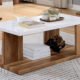 Majken Contemporary White & Natural Tone Coffee Table