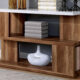 Majken Contemporary White & Natural Tone Sofa Table