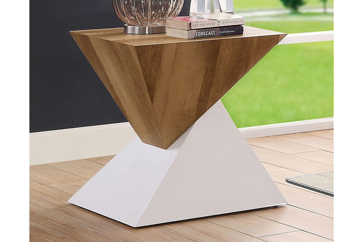 Bima Contemporary White End Table