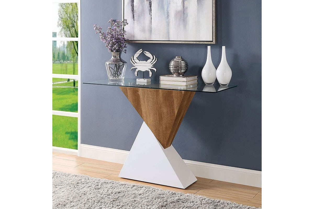 Bima Contemporary White Sofa Table