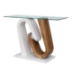 Batam Contemporary White & Natural Tone Sofa Table