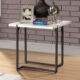 Izar Contemporary White & Gun Metal End Table