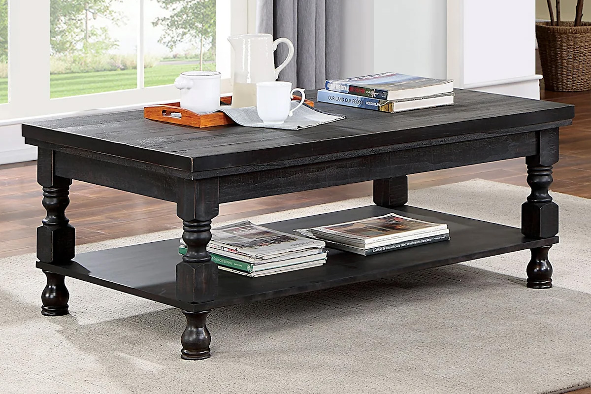 Calandra Rustic Antique Black Coffee Table