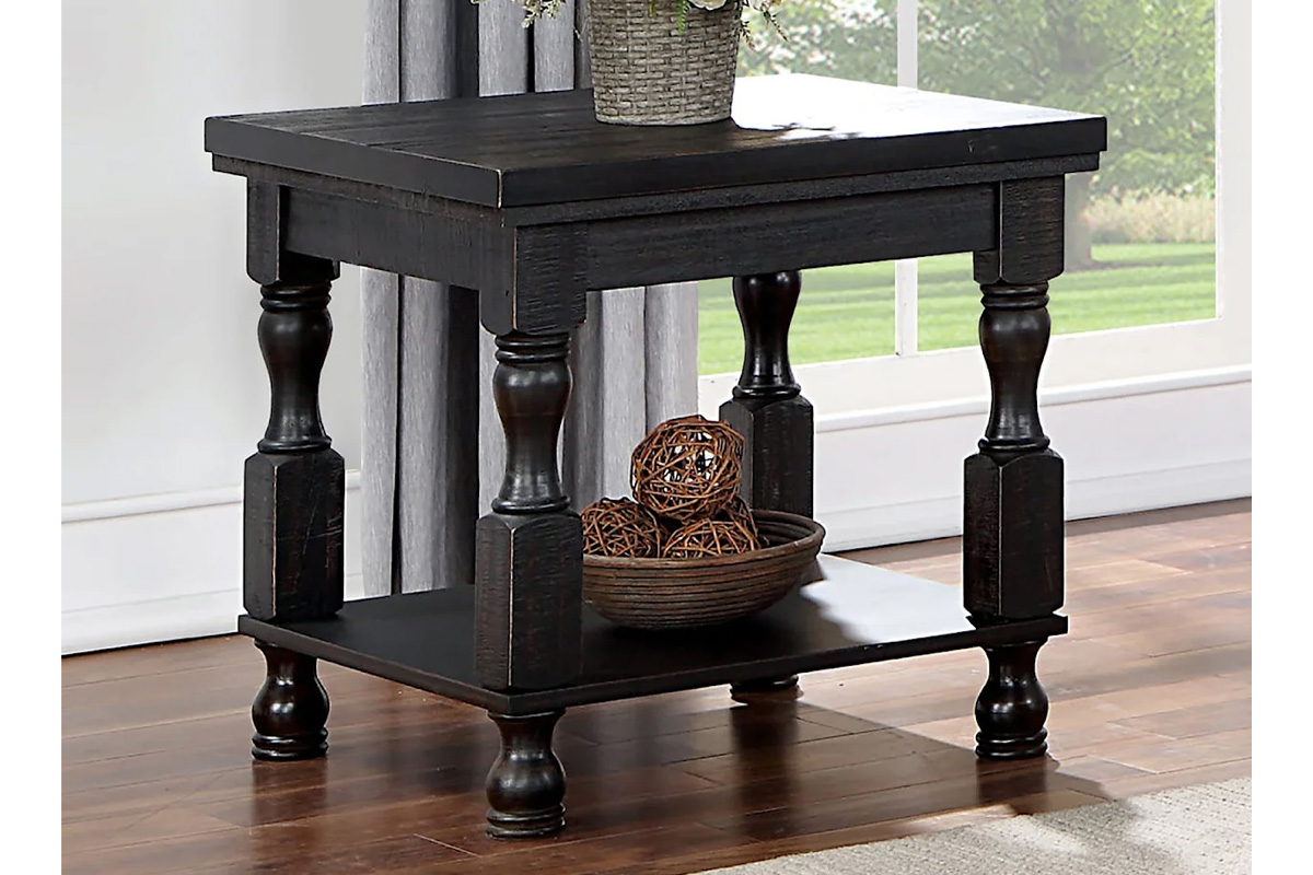 Calandra Rustic Antique Black End Table