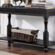 Calandra Rustic Antique Black Sofa Table