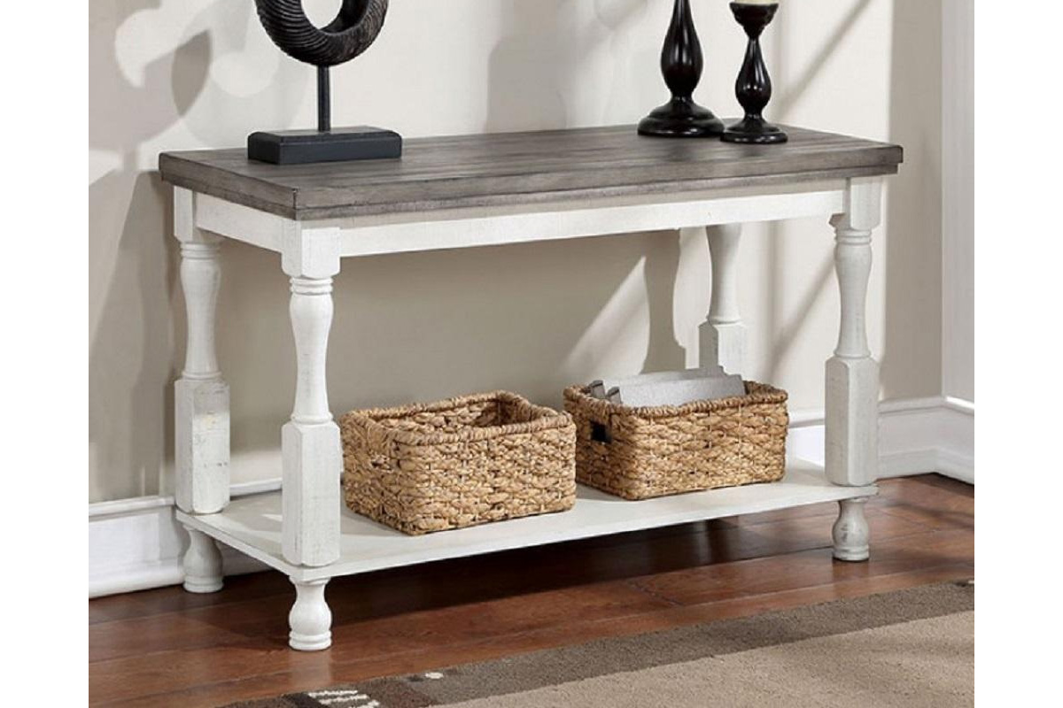 Calandra Rustic Grey & Antique White Sofa Table