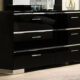 Carlie Contemporary Black Solid Wood Dresser