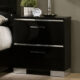 Carlie Contemporary Black Solid Wood Nightstand