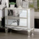 Eliora Glam Silver Solid Wood Nightstand