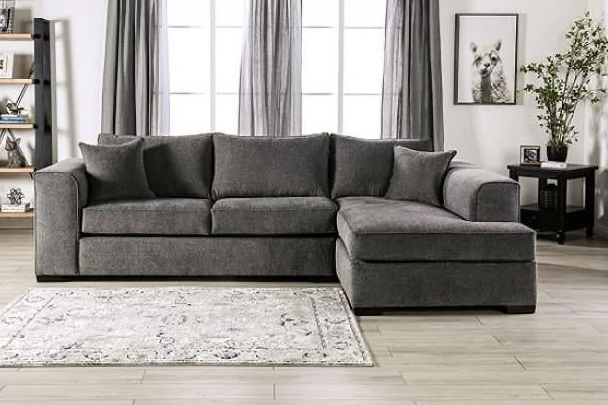 Degelis Contemporary Grey Sectional Sofa